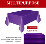 3 Pack Premium Disposable Plastic Purple Tablecloth ( 54"x 108" ) Rectangle Table Cover for Wedding, Party, Banquet, Burgundy